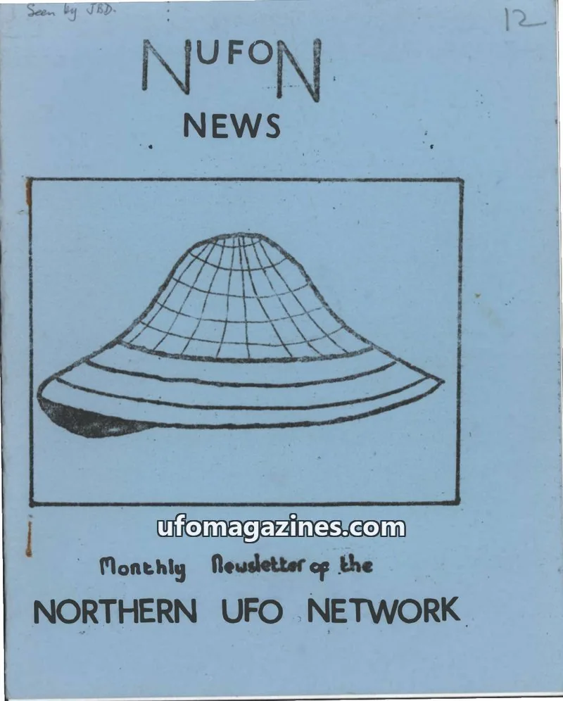 Cover of NORTHERN UFO NETWORK issue 12: NUFON NEWS