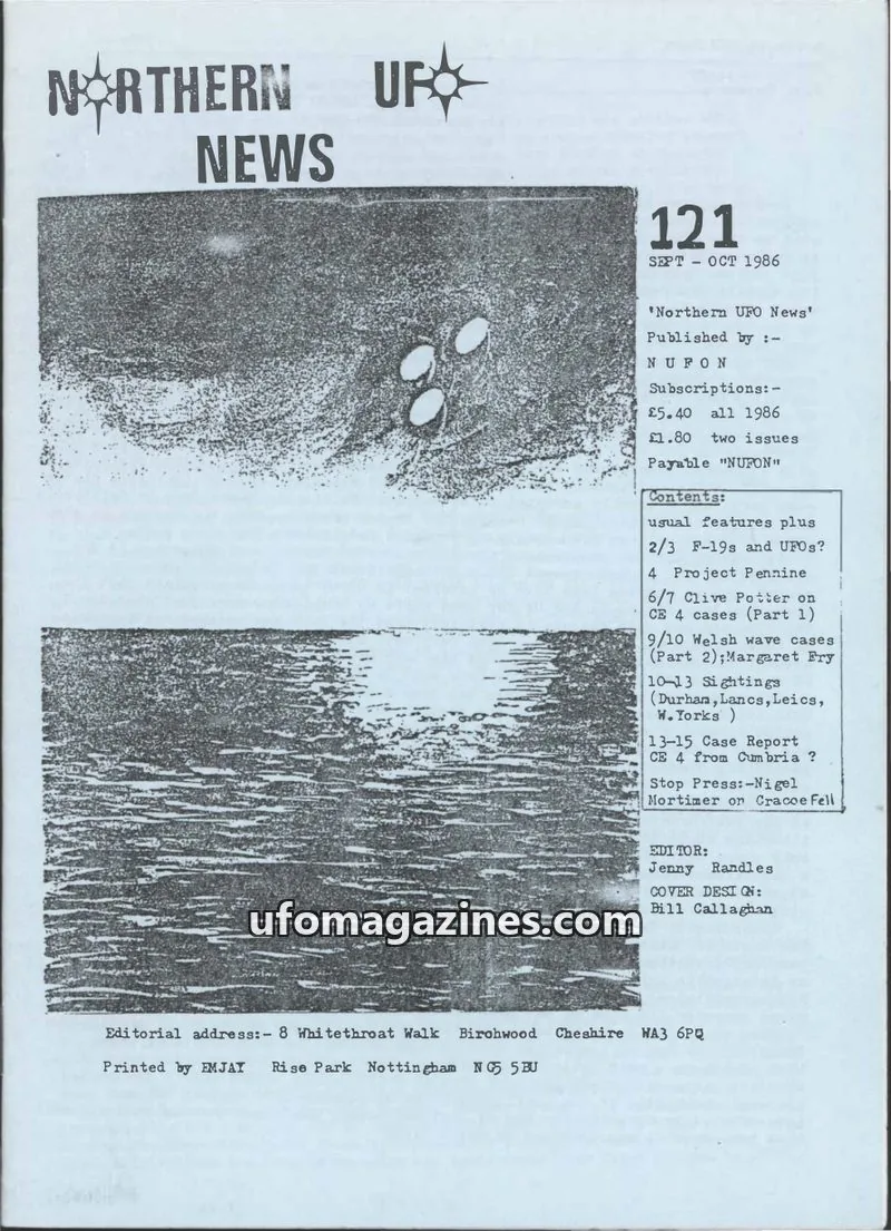 Cover of NUFON issue 121: NORTHERN UFO NEWS