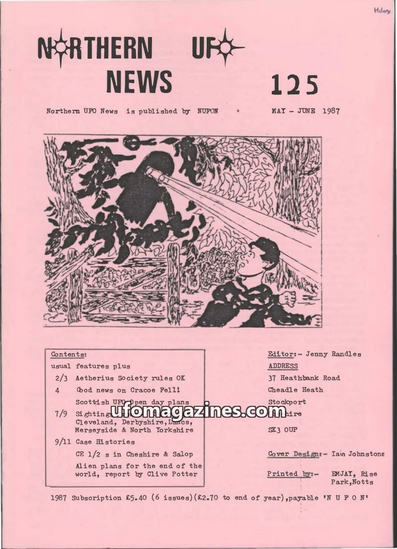 Cover of NUFON issue 125: NORTHERN UFO NEWS