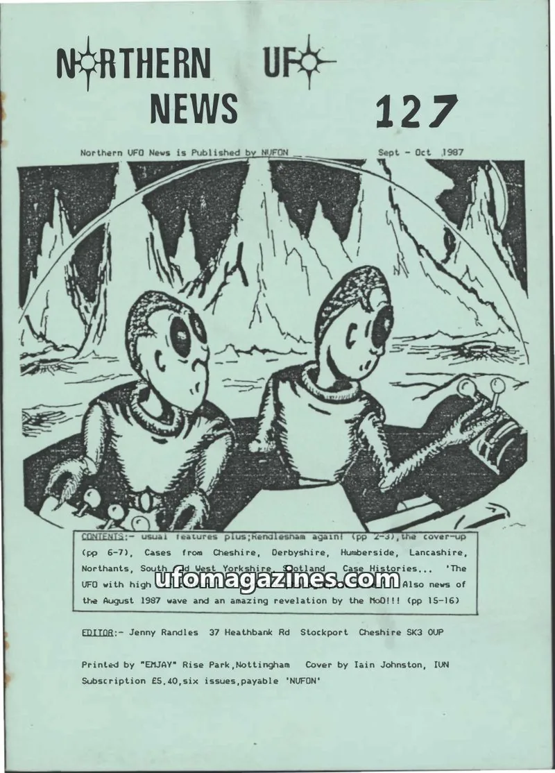 Cover of NUFON issue 127: NORTHERN UFO NEWS