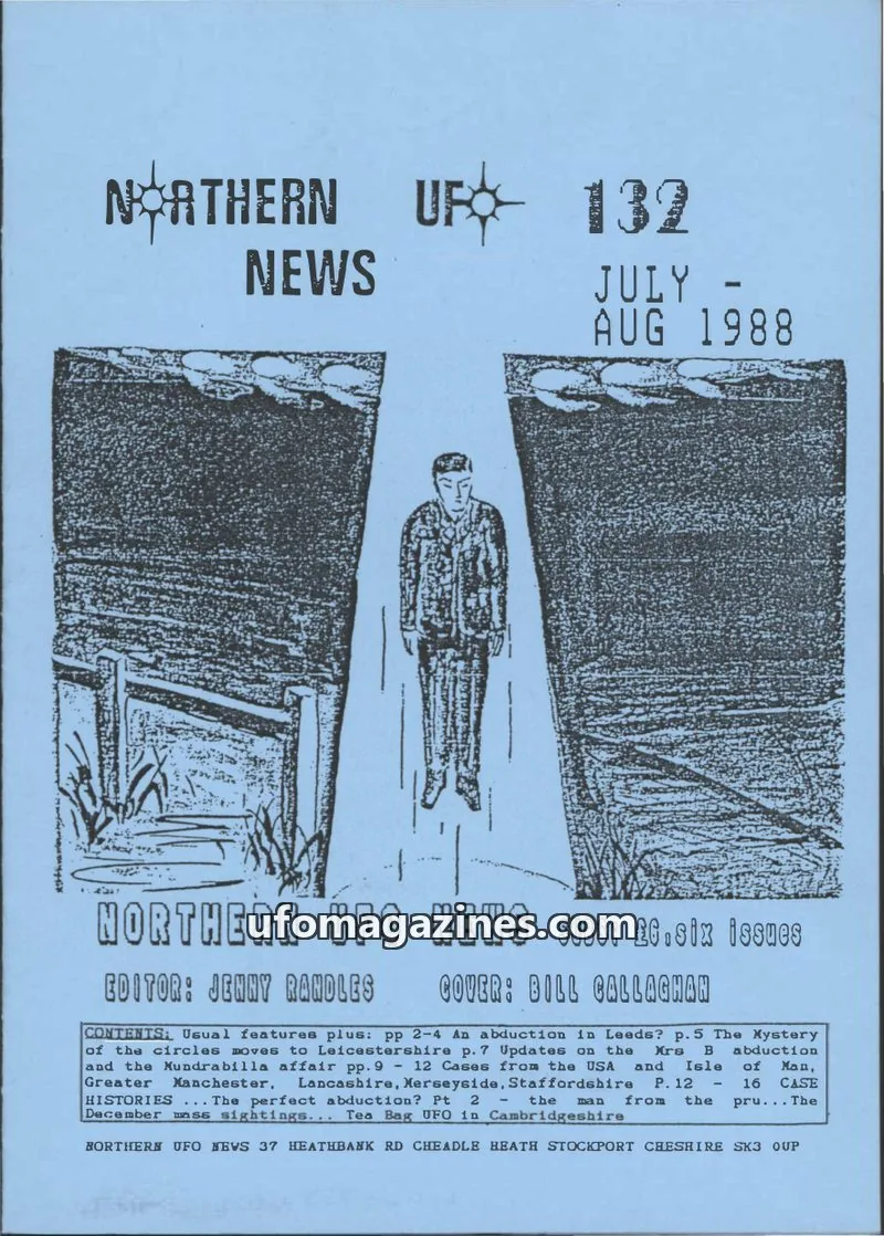 Cover of Northern UFO News (Jenny Randles) issue 132: NORTHERN UFO NEWS
