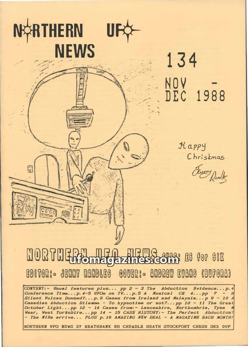 Cover of Northern UFO News (Jenny Randles) issue 134: NORTHERN UFO NEWS