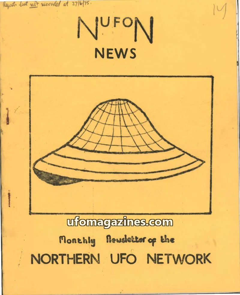 Cover of NORTHERN UFO NETWORK issue 14: NUFON NEWS