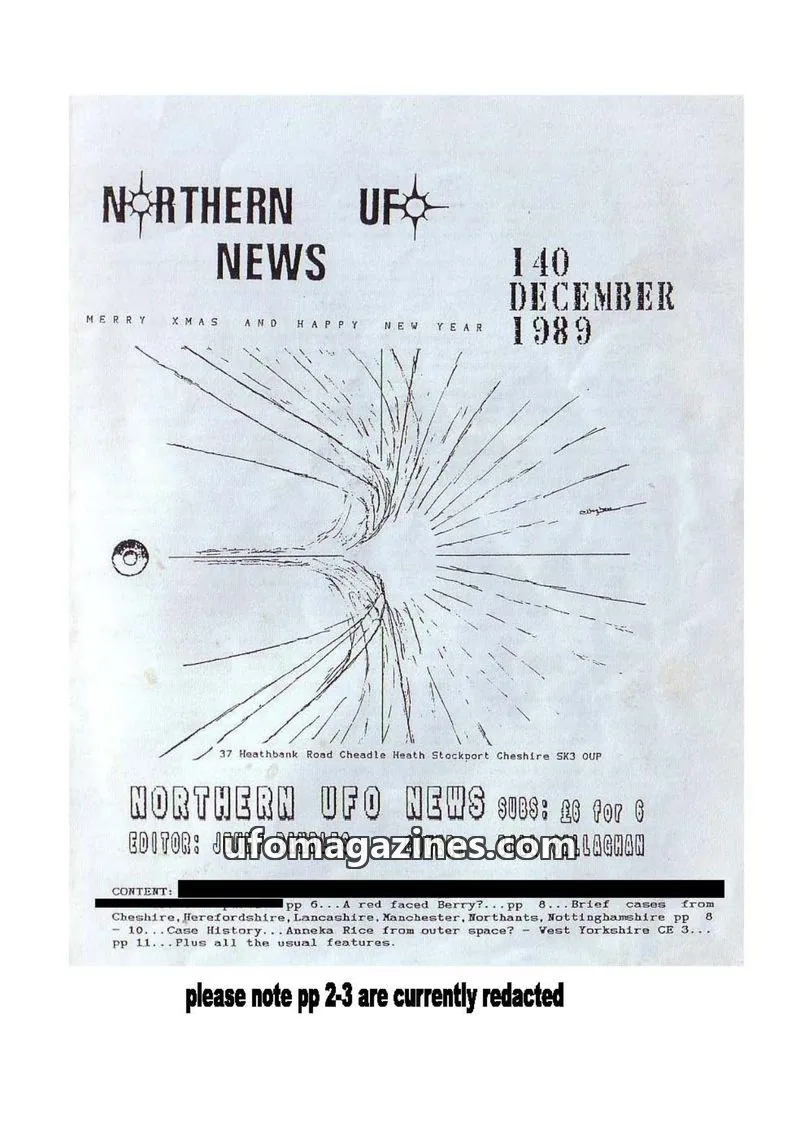 Cover of Northern UFO News (Jenny Randles) issue 140: NORTHERN UFO NEWS