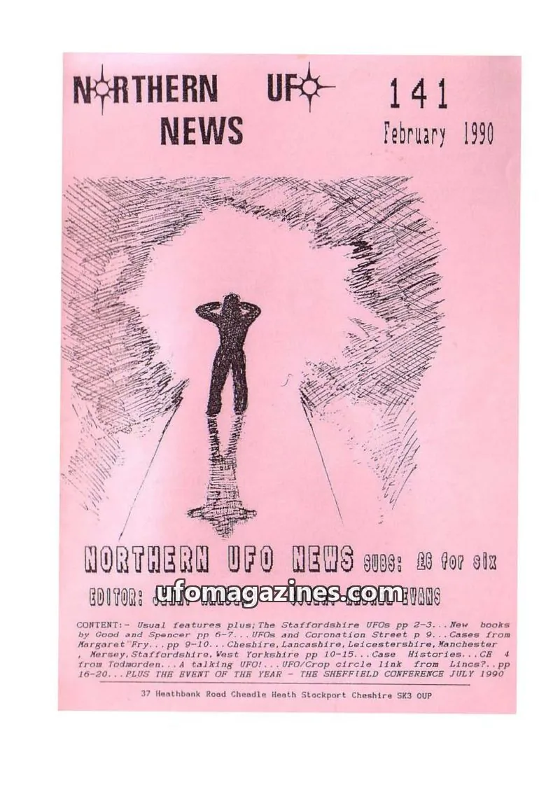 Cover of Northern UFO News (Jenny Randles) issue 141: NORTHERN UFO NEWS