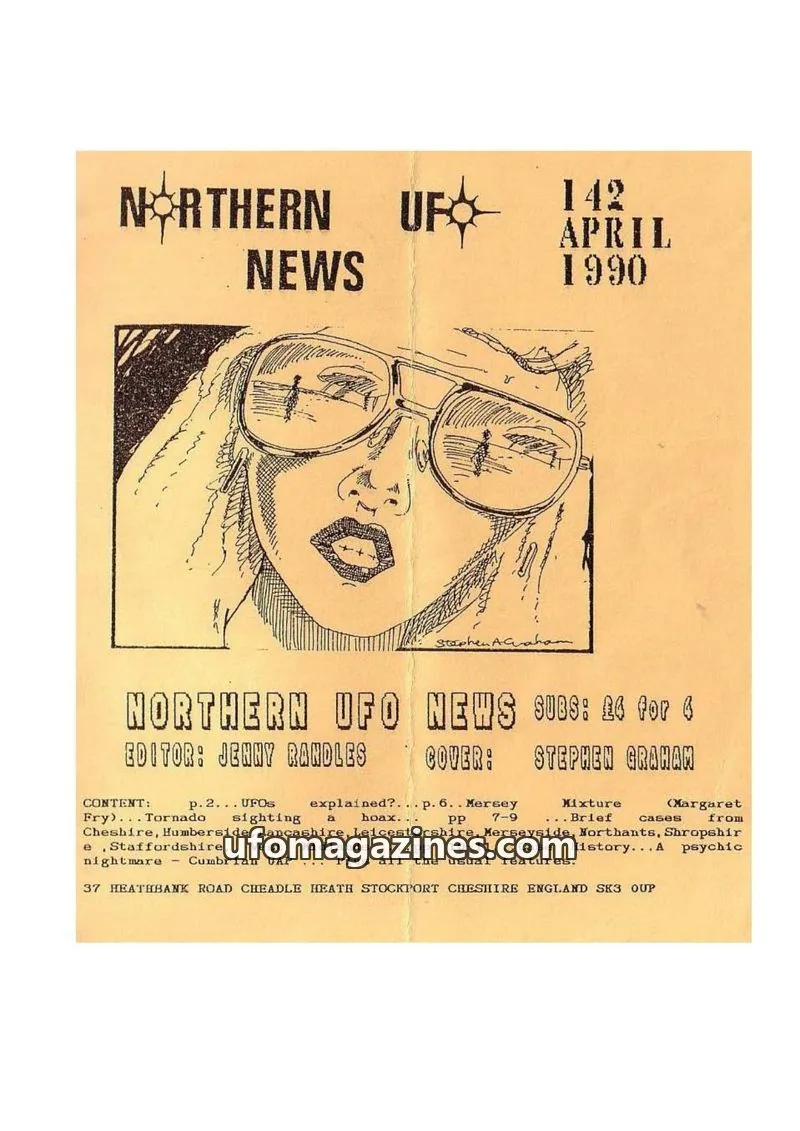 Cover of Northern UFO News (Jenny Randles) issue 142: NORTHERN UFO NEWS