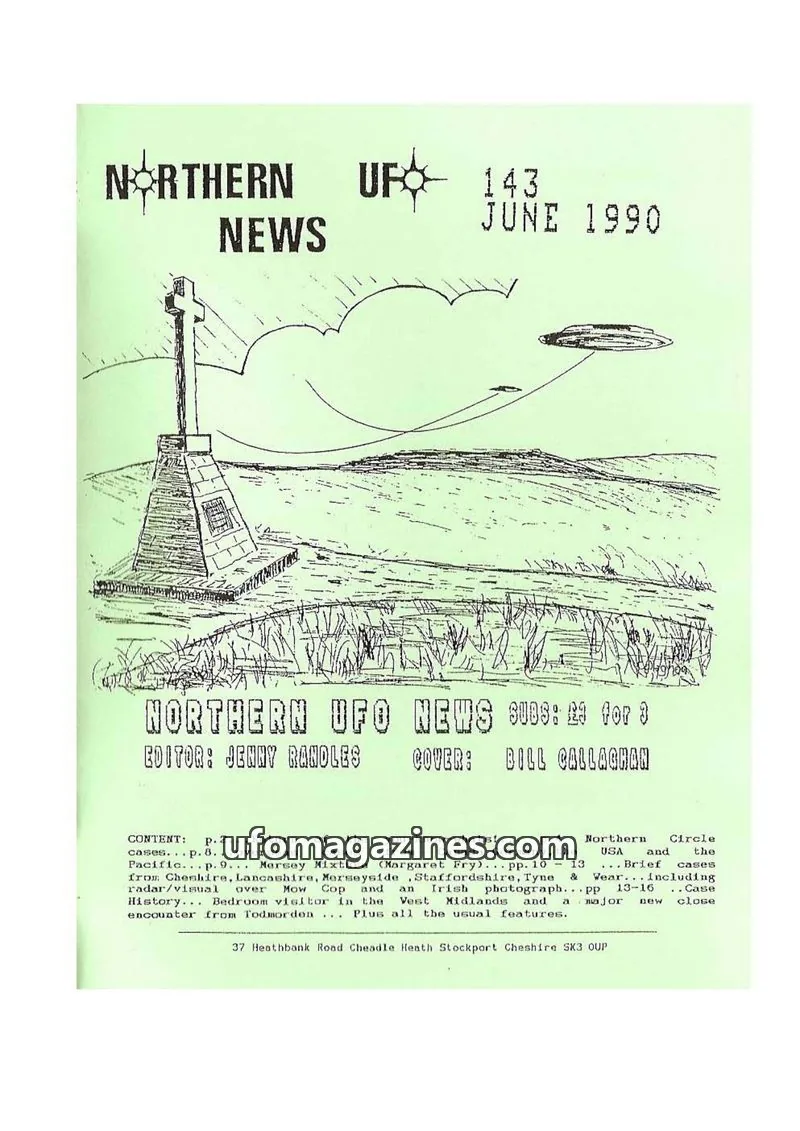 Cover of Northern UFO News (Jenny Randles) issue 143: NORTHERN UFO NEWS