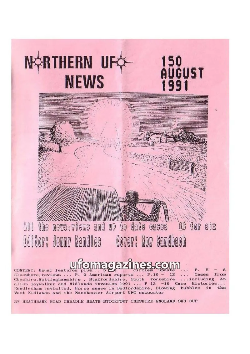 Cover of Northern UFO News (Jenny Randles) issue 150: NORTHERN UFO NEWS