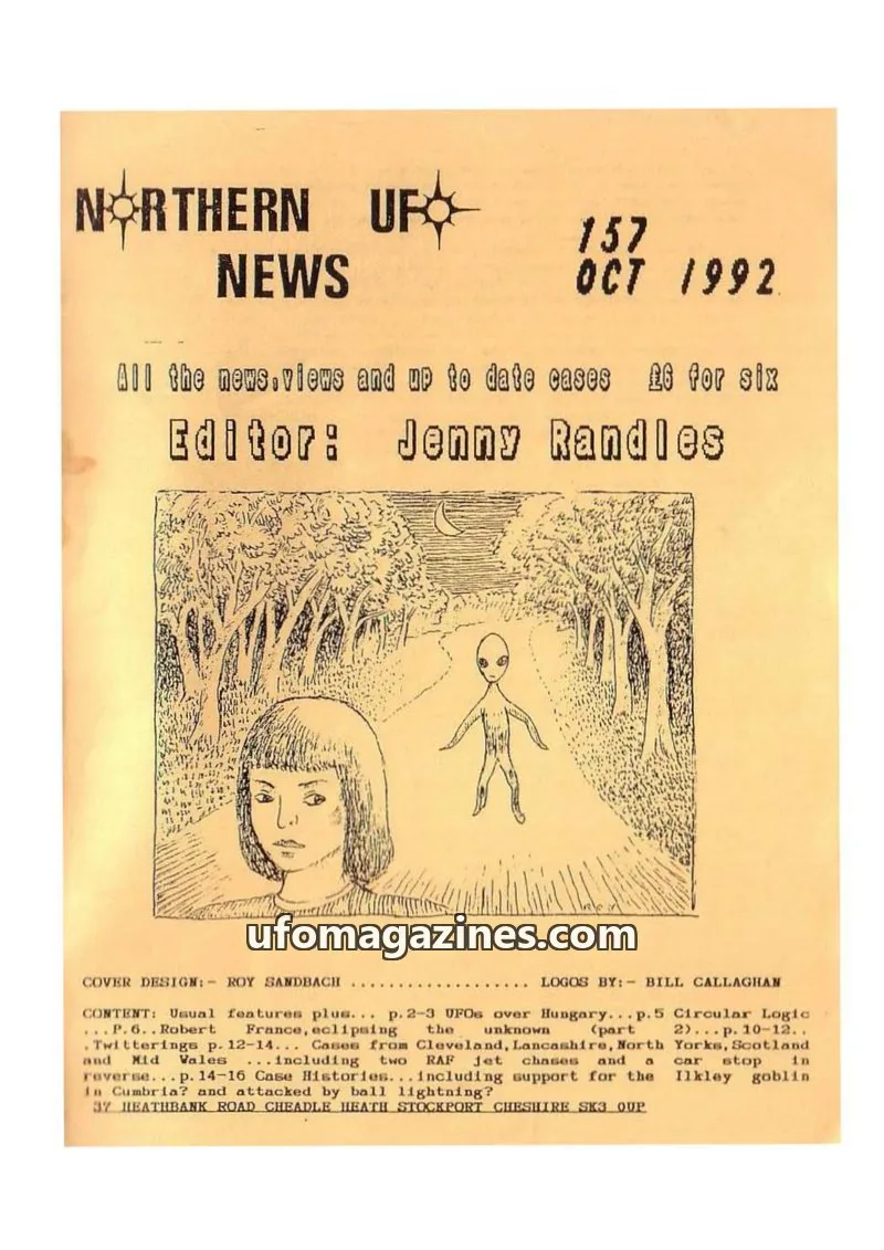 Cover of Northern UFO News (Jenny Randles) issue 157: NORTHERN UFO NEWS