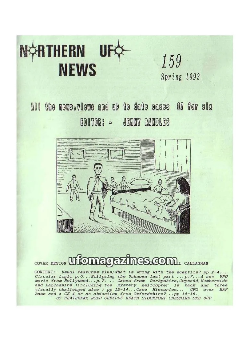 Cover of Northern UFO News (Jenny Randles) issue 159: NORTHERN UFO NEWS