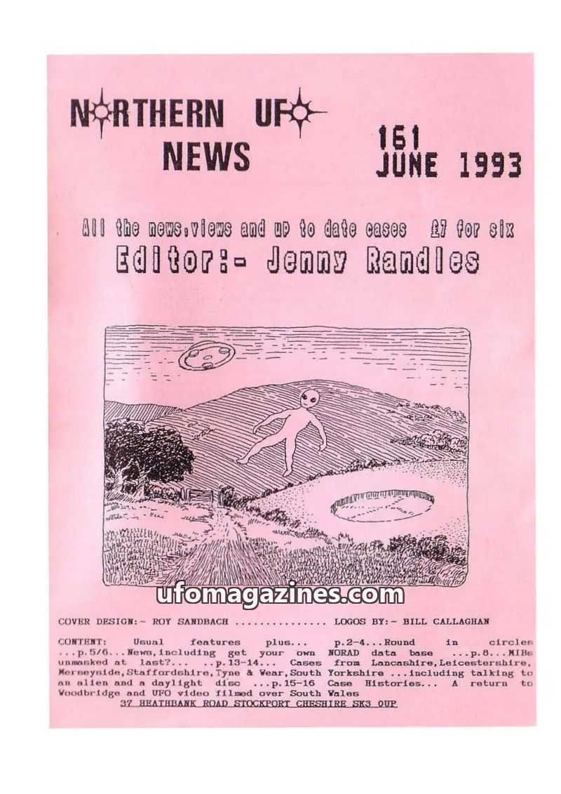 Cover of Northern UFO News (Jenny Randles) issue 161: NORTHERN UFO NEWS
