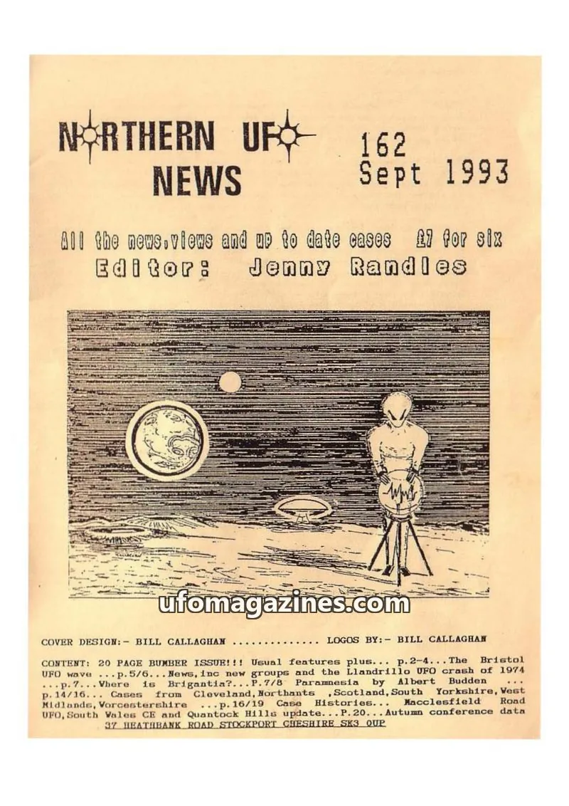 Cover of Northern UFO News (Jenny Randles) issue 162: NORTHERN UFO NEWS