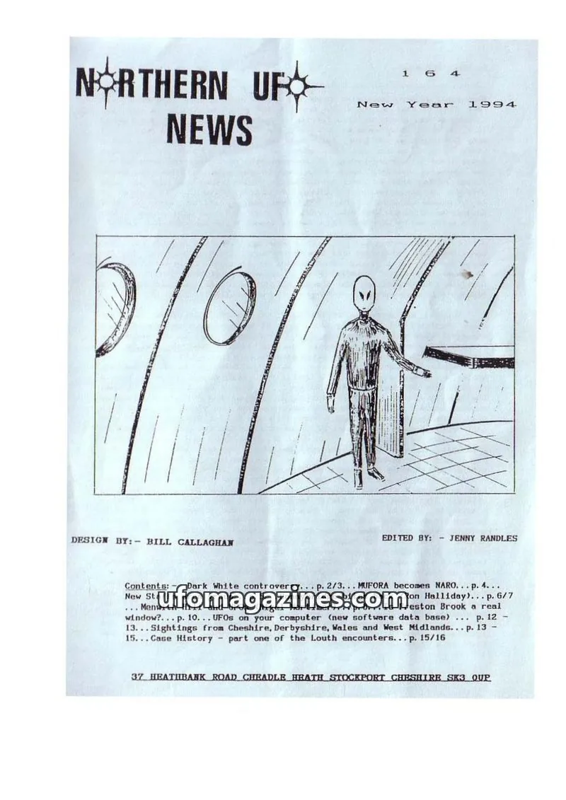 Cover of NUFON issue 164: NORTHERN UFO NEWS