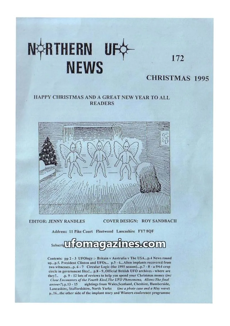Cover of Northern UFO News (Jenny Randles) issue 172: NORTHERN UFO NEWS