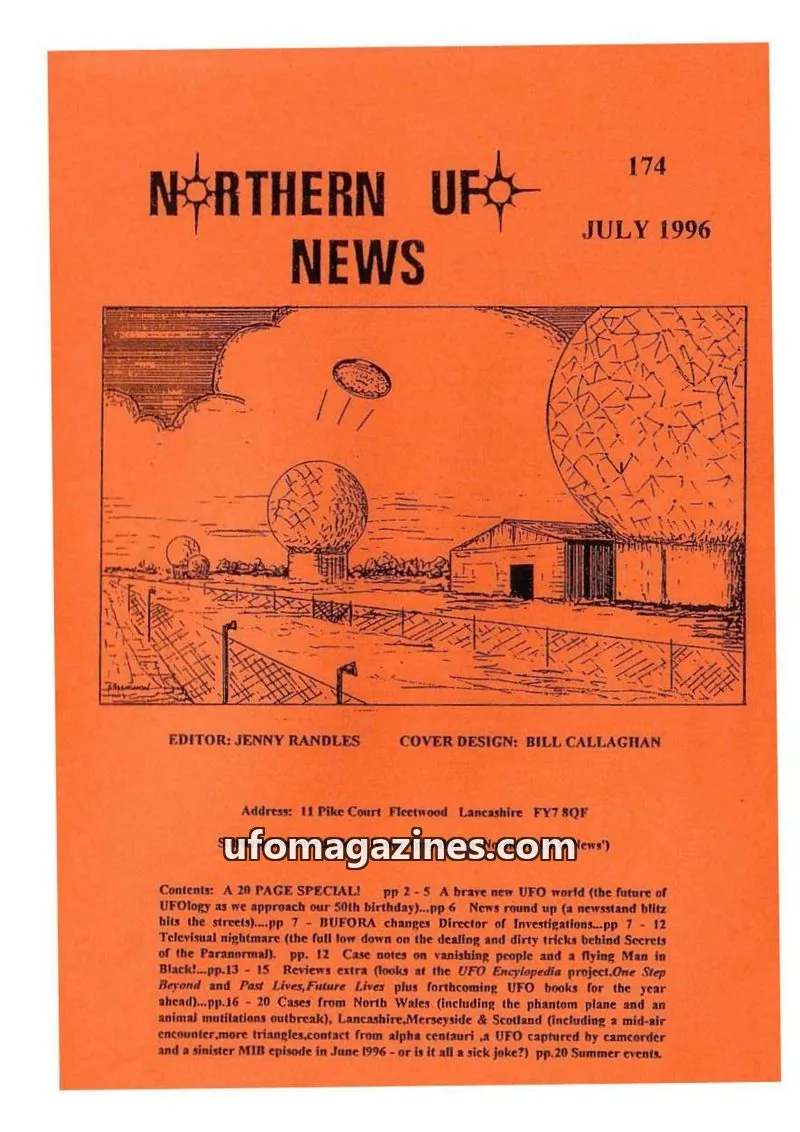 Cover of Northern UFO News (Jenny Randles) issue 174: NORTHERN UFO NEWS