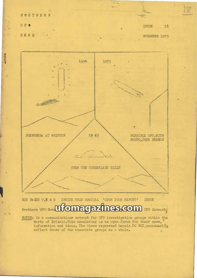 Cover of Northern UFO Network issue 18: NORTHERN UFO NEWS