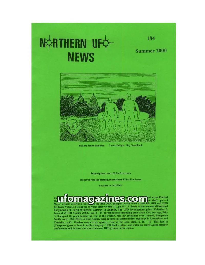 Cover of NUFON issue 184: NORTHERN UFO NEWS
