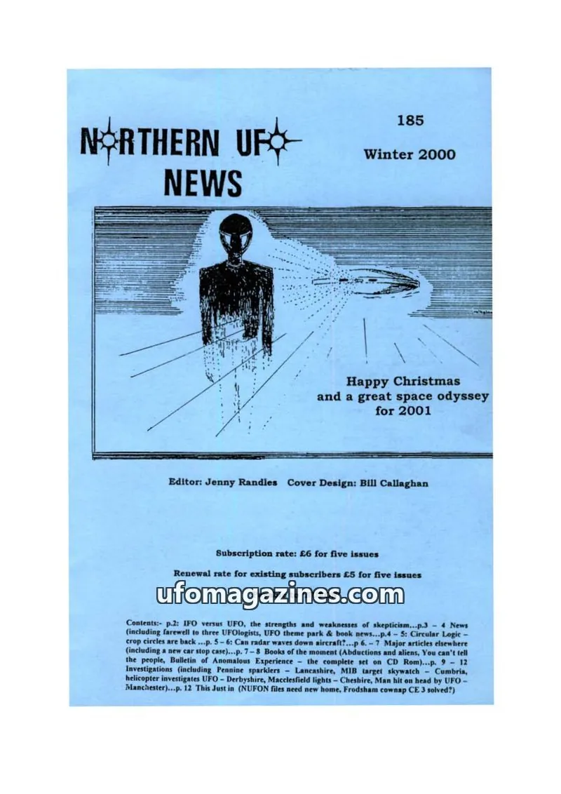 Cover of NUFON issue 185: NORTHERN UFO NEWS