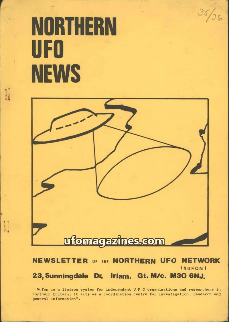 Cover of NORTHERN UFO NETWORK (NUFON) issue 35/36: NORTHERN UFO NEWS