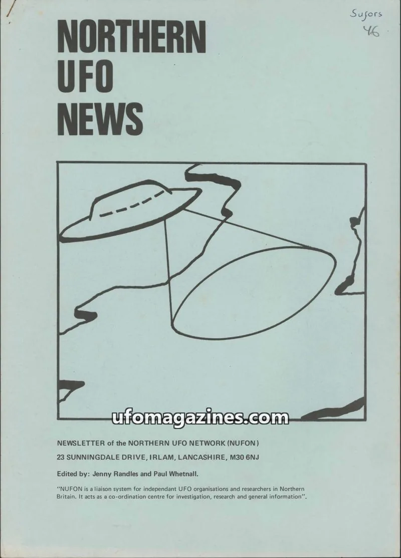 Cover of NORTHERN UFO NETWORK (NUFON) issue 46: NORTHERN UFO NEWS