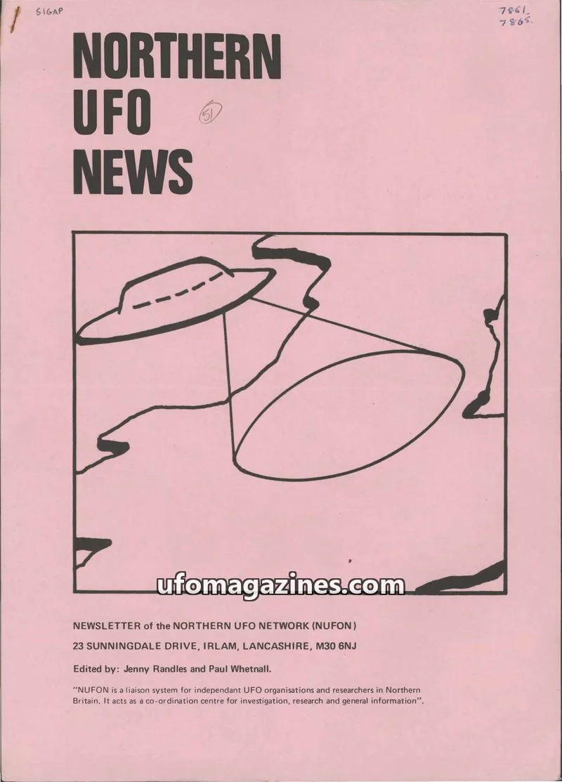 Cover of NORTHERN UFO NETWORK (NUFON) issue 51: NORTHERN UFO NEWS