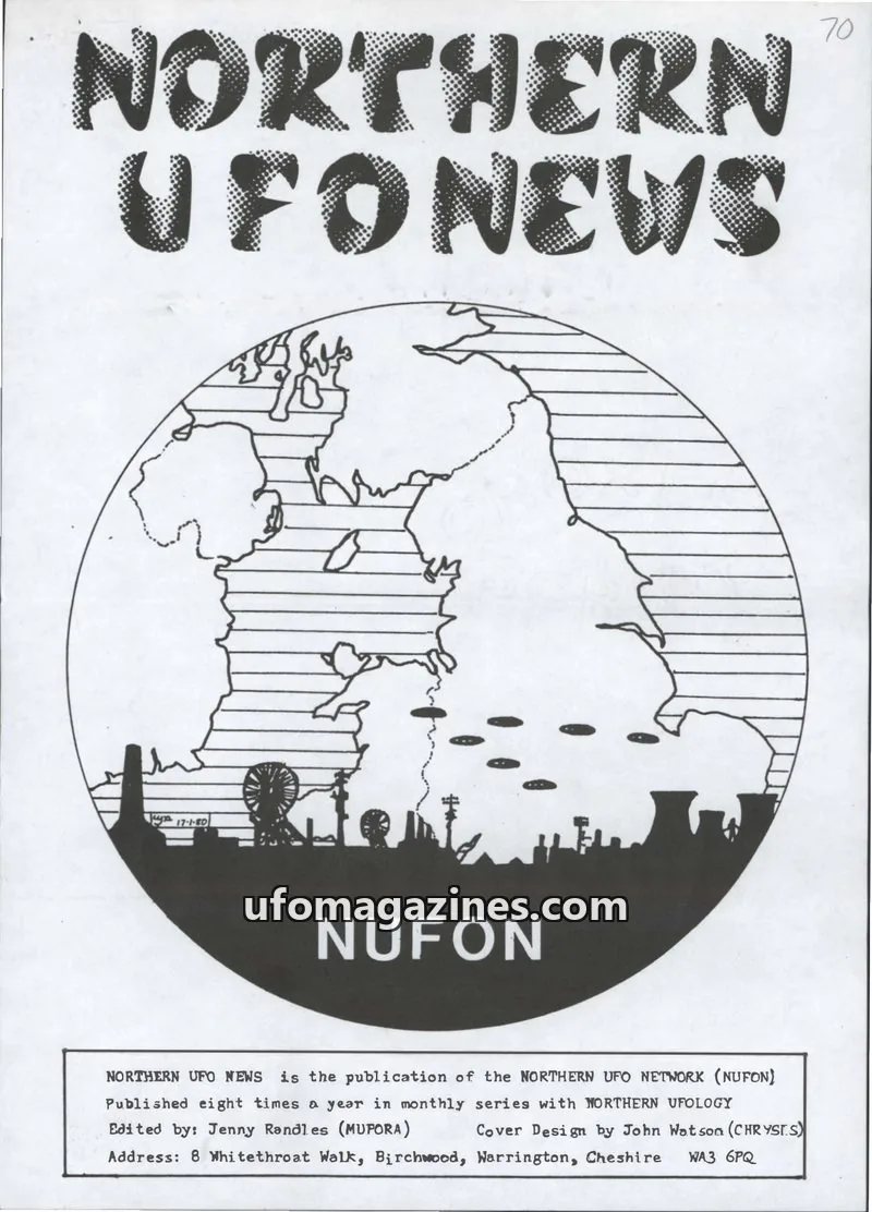 Cover of NORTHERN UFO NETWORK (NUFON) issue 70: NORTHERN UFONEWS