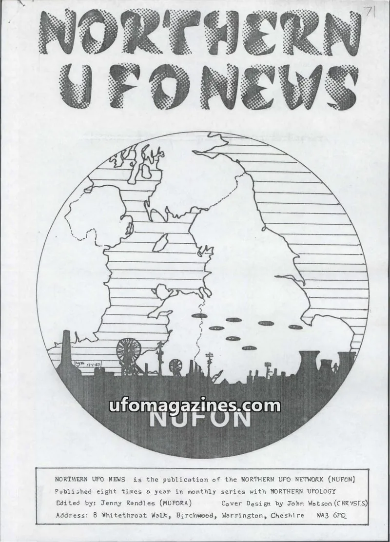 Cover of NORTHERN UFO NETWORK (NUFON) issue 71: NORTHERN UFONEWS