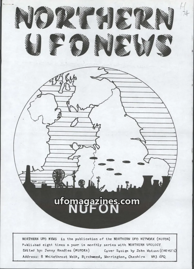 Cover of NORTHERN UFO NETWORK (NUFON) issue 74: NORTHERN UfoneWS