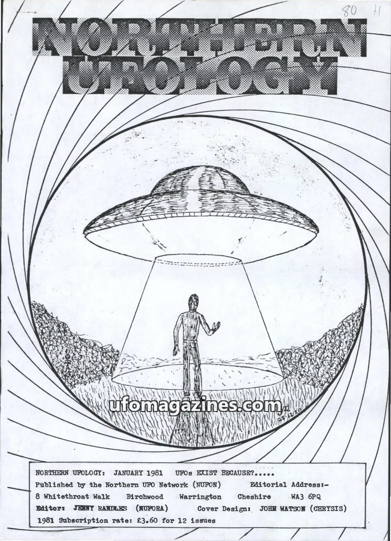 Cover of Northern UFO Network (NUFON) issue 80: NORTHERN UFOLOGY