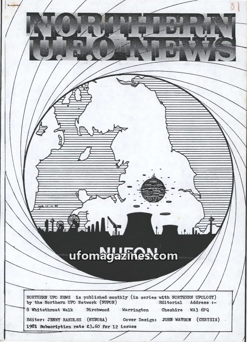 Cover of Northern UFO Network (NUFON) issue 81: NORTHERN UFO NEWS