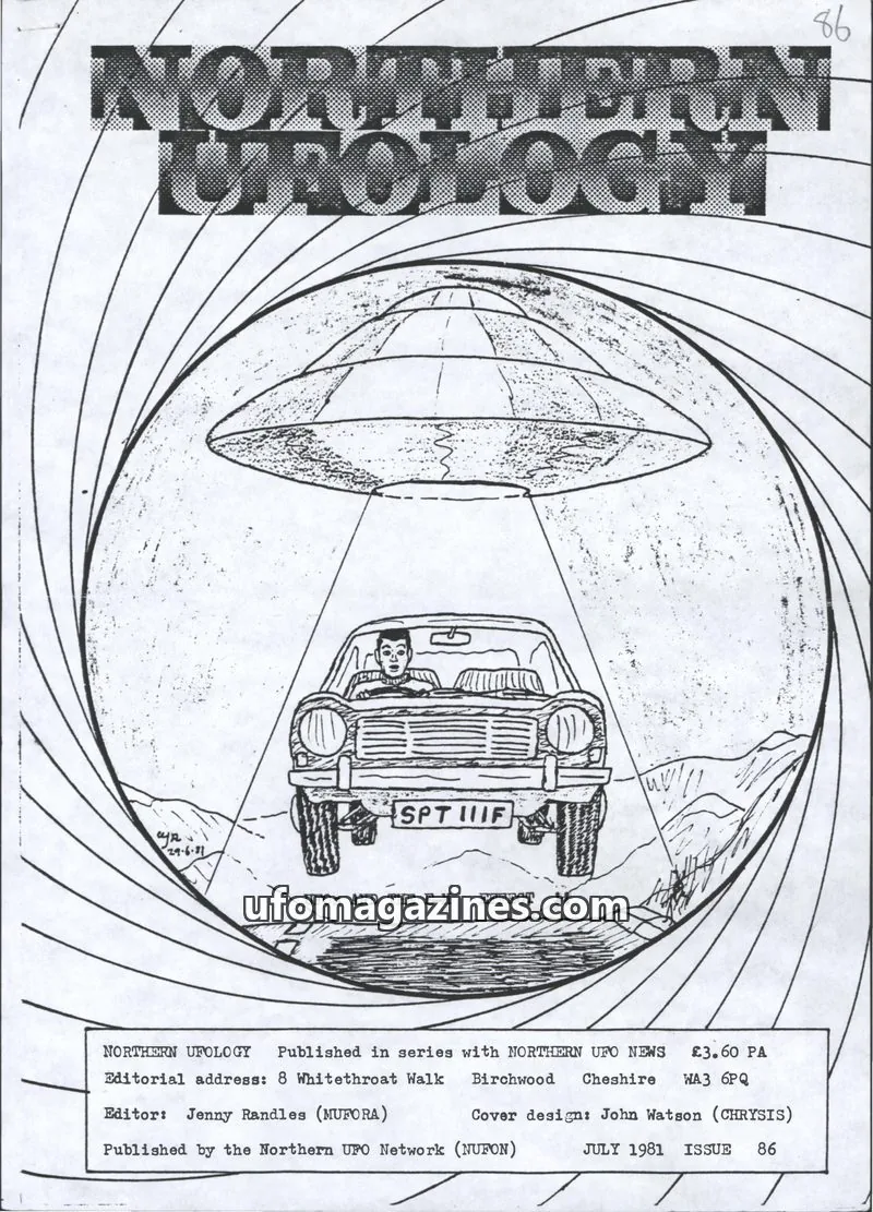 Cover of Northern UFO News (Jenny Randles) issue 86: NORTHERN UFOLOGY