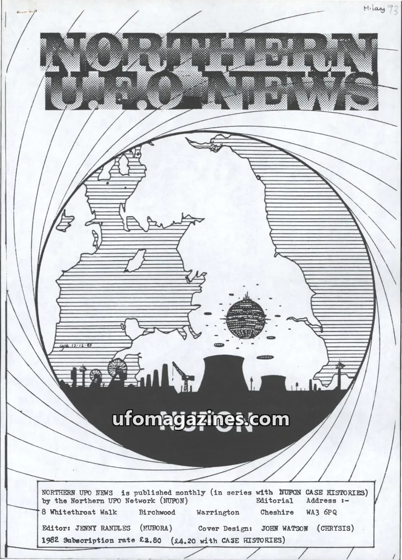 Cover of Northern UFO Network (NUFON) issue 93: NORTHERN UFO NEWS