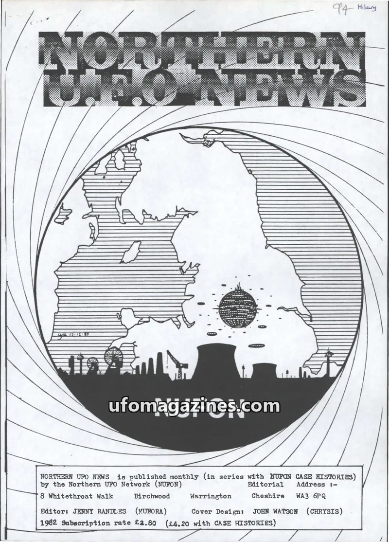 Cover of Northern UFO Network (NUFON) issue 94: NORTHERN UFO NEWS