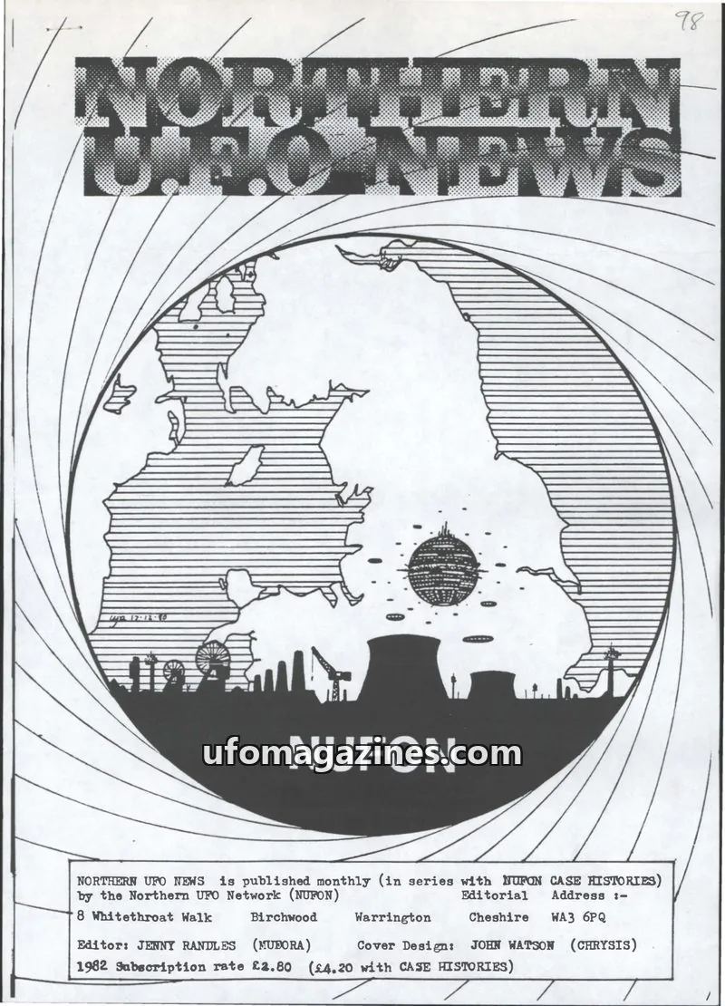 Cover of Northern UFO Network (NUFON) issue 98: NORTHERN UFO NEWS