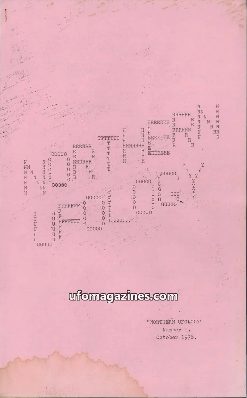 Cover of Northern Unidentified Flying Objects Network (NUFON) issue 1: NORTHERN UFOLOGY
