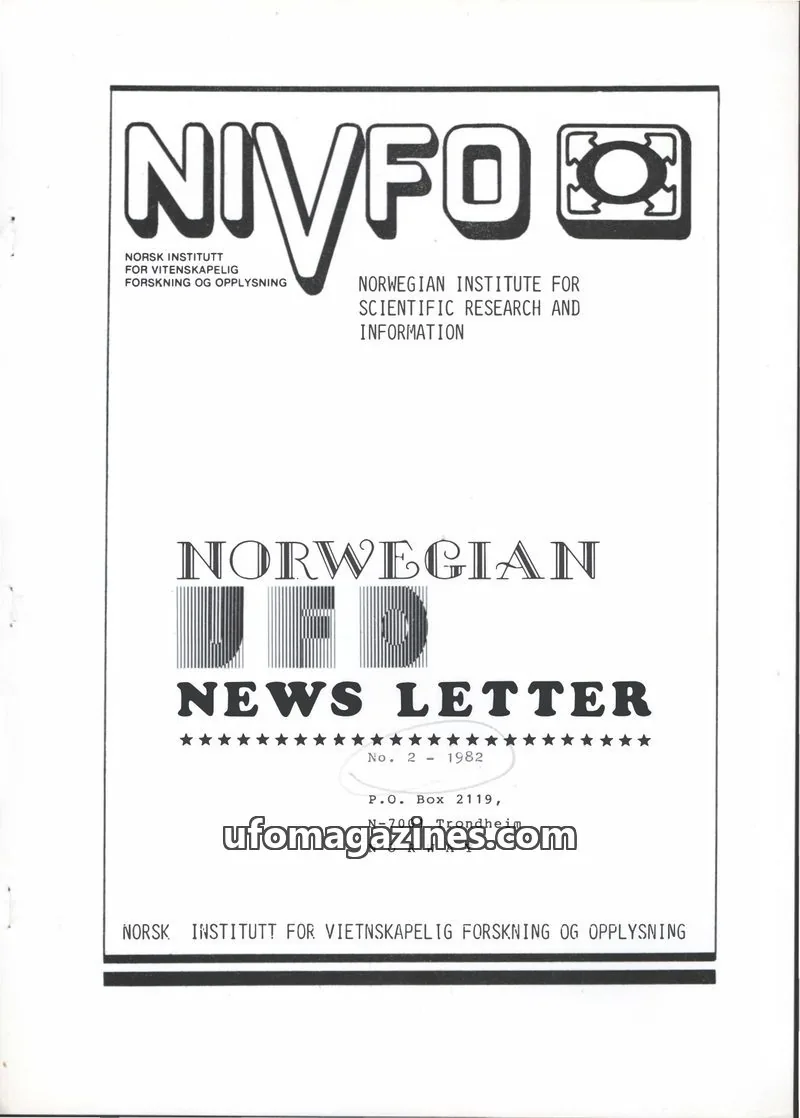 Cover of NIVFO issue 2: NORWEGIAN NEWS LETTER