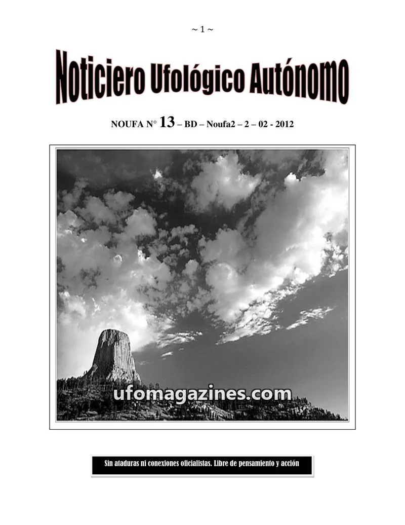 Cover of NOUFA issue 13: Noticiero Ufológico Autónomo