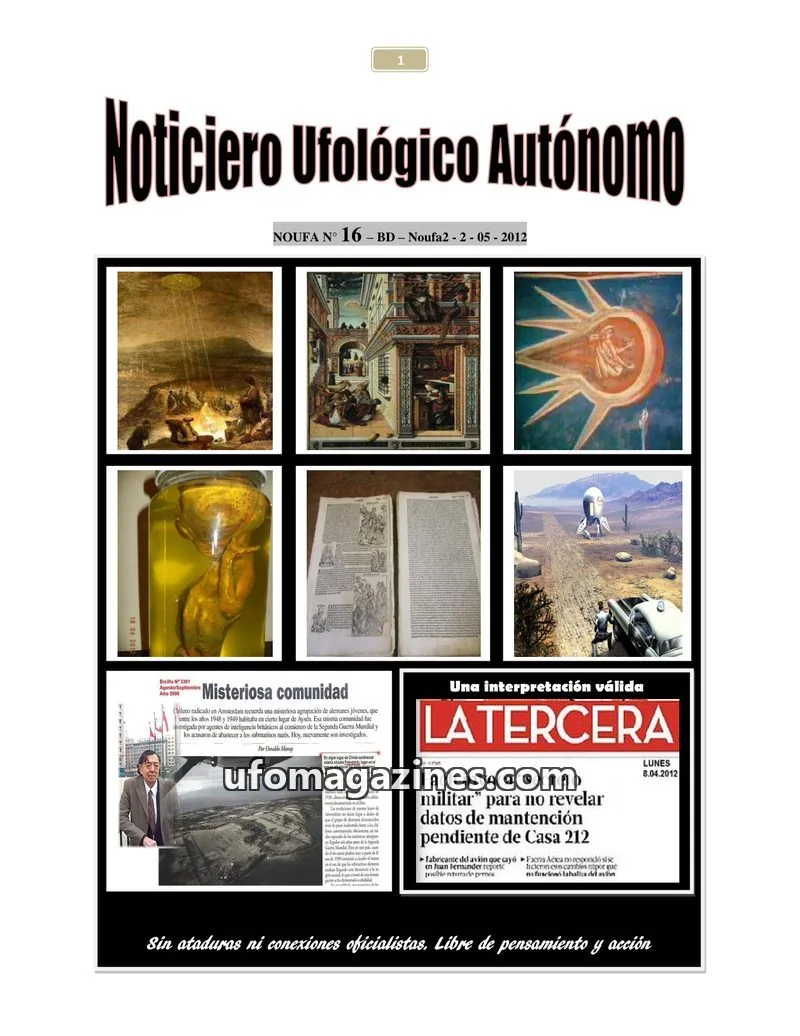 Cover of NOUFA issue 16: Noticiero Ufológico Autónomo
