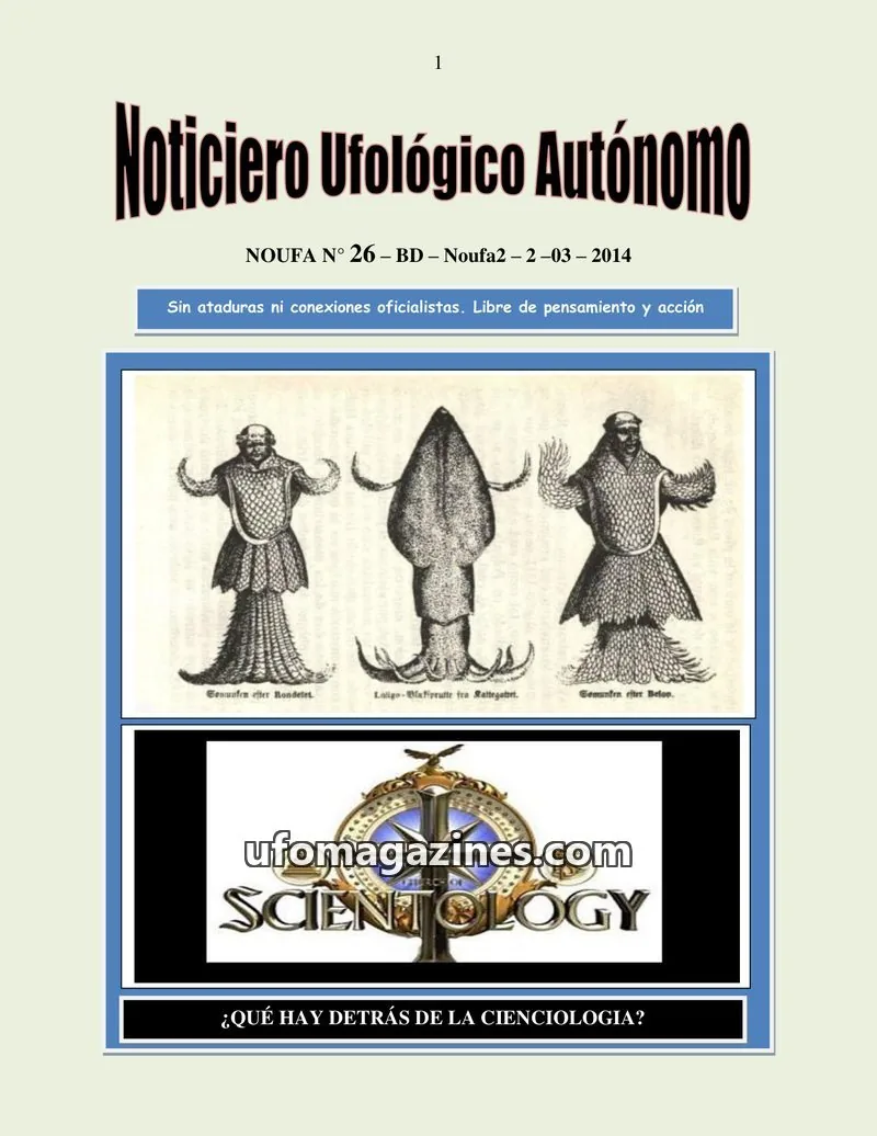 Cover of NOUFA issue 26: Noticiero Ufológico Autónomo