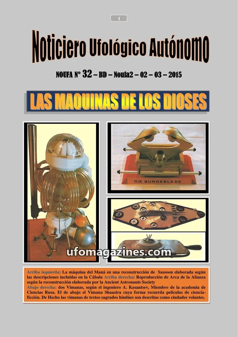Cover of Noticiero Ufologico Autonomo (Galvez) issue 32: Noticiero Ufológico Autónomo
