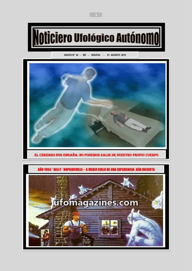 Cover of Noticiero Ufologico Autonomo (Galvez) issue 34: Noticiero Ufológico Autónomo