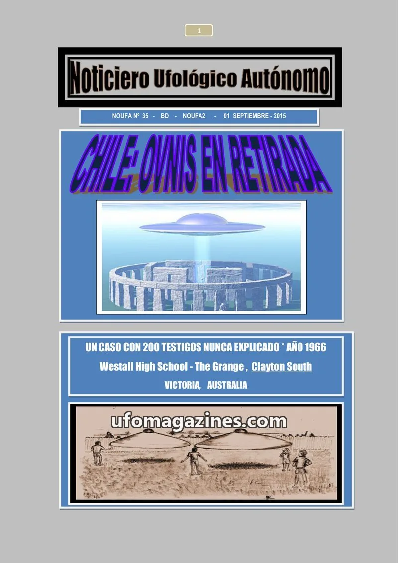 Cover of NOUFA issue 35: Noticiero Ufológico Autónomo