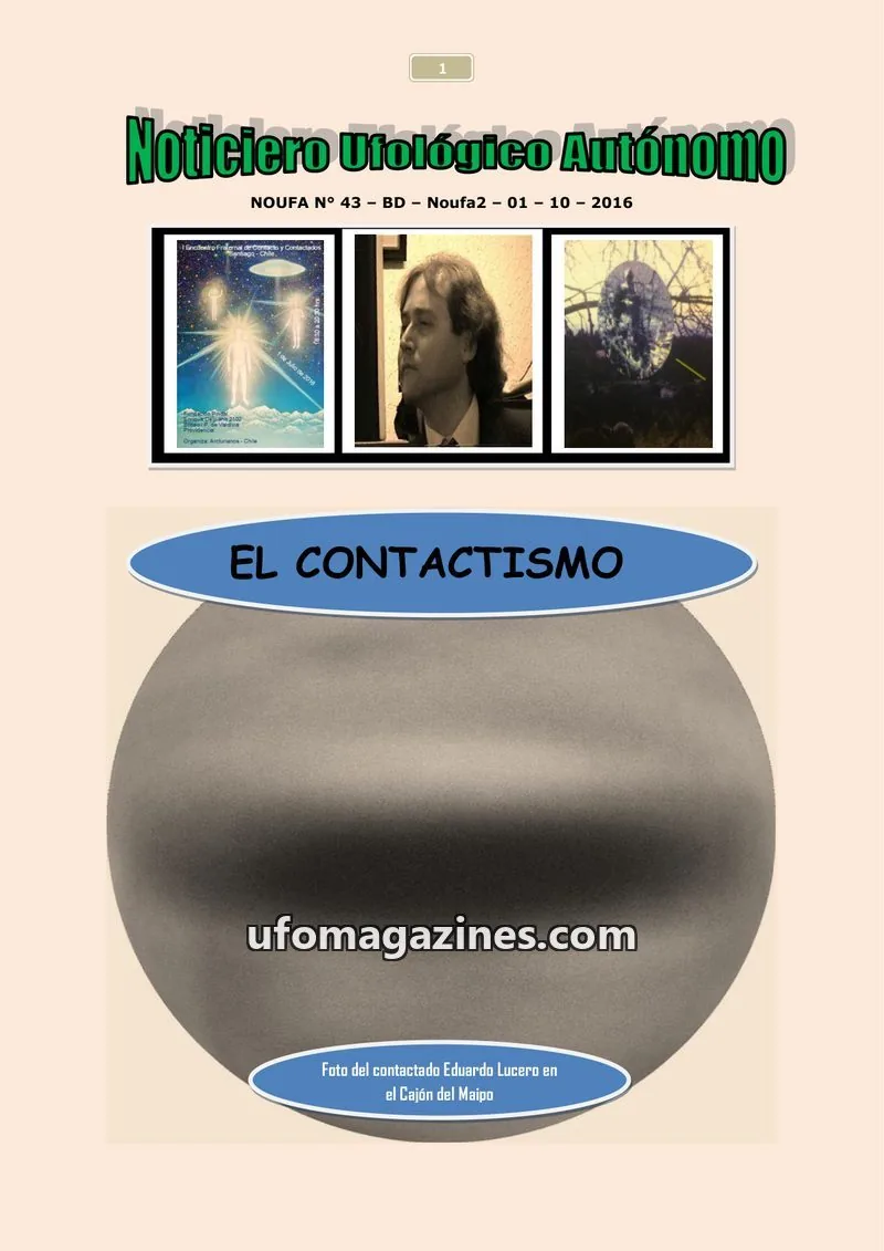 Cover of NOUFA issue 43: Noticiero Ufológico Autónomo