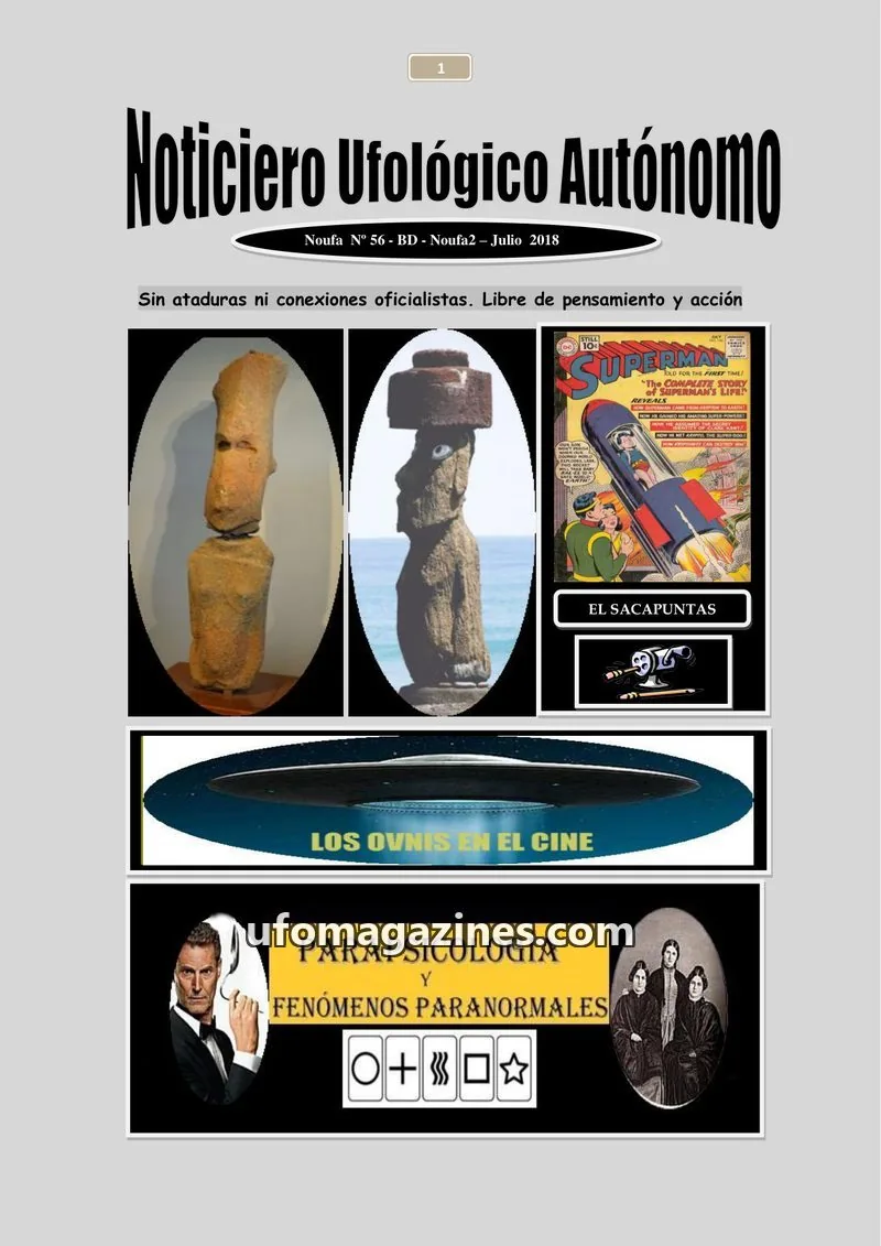 Cover of Noticiero Ufologico Autonomo (Galvez) issue 56: Noticiero Ufológico Autónomo