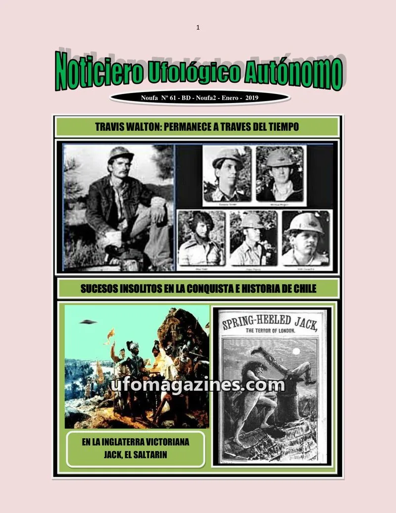 Cover of Noticiero Ufologico Autonomo (Galvez) issue 61: Noticiero Ufológico Autónomo