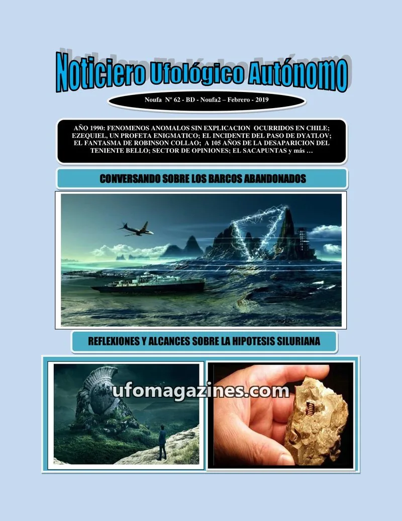 Cover of Noticiero Ufologico Autonomo (Galvez) issue 62: Noticiero Ufológico Autónomo