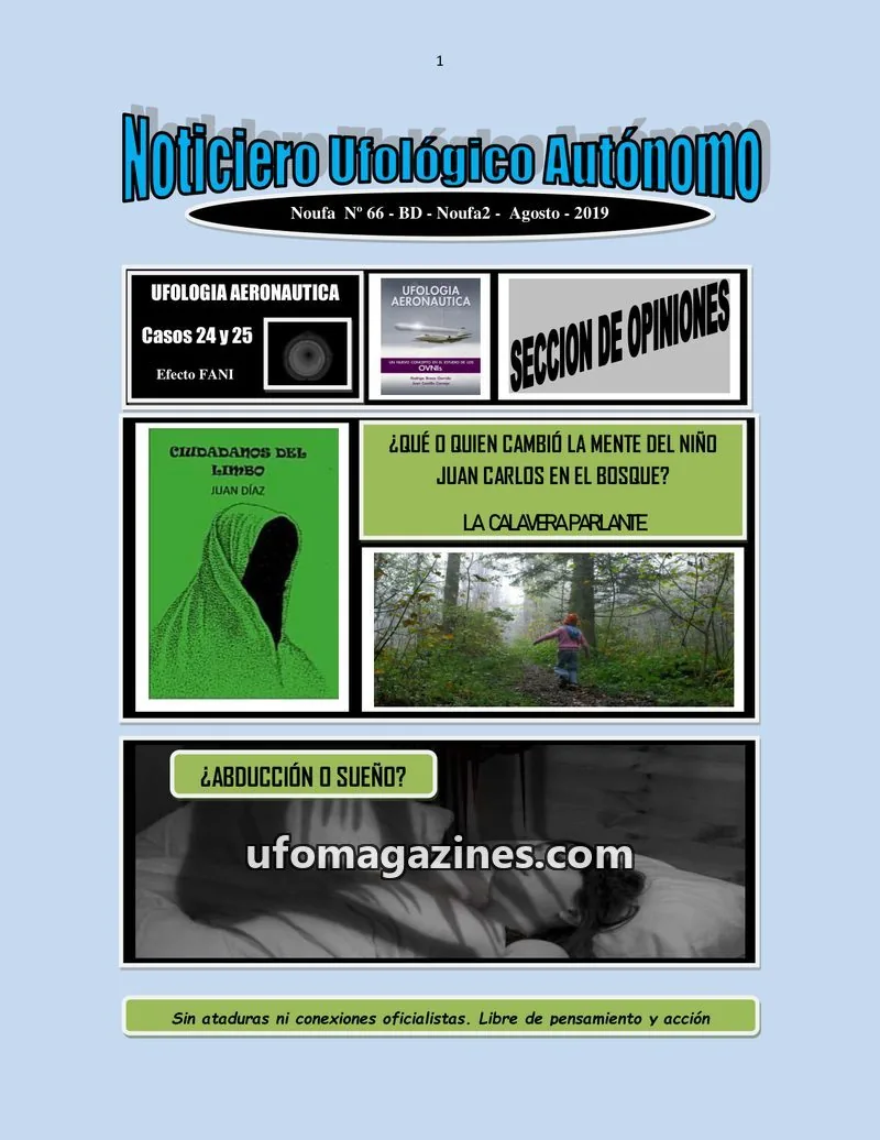 Cover of Noticiero Ufologico Autonomo (Galvez) issue N° 66: Noticiero Urológico Autónomo
