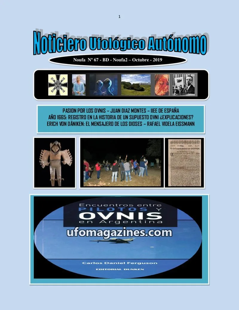 Cover of Noticiero Ufologico Autonomo (Galvez) issue N° 67: Noticiero Ufológico Autónomo