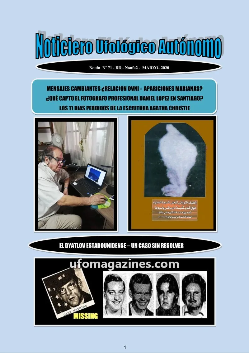 Cover of Noticiero Ufologico Autonomo (Galvez) issue 71: Noticiero Ufológico Autónomo