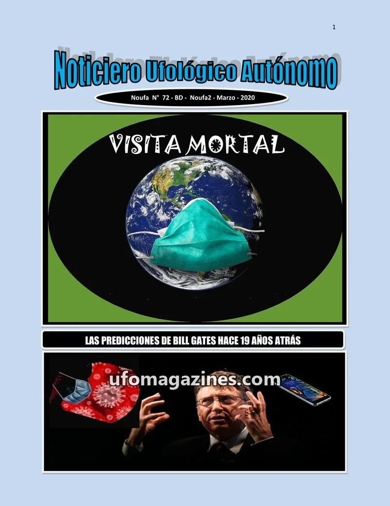 Cover of Noticiero Ufologico Autonomo (Galvez) issue 72: Noticiero Utológico Autónomo